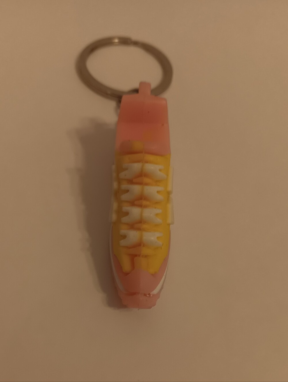 Pink And Yellow Bag Charm/key Chain